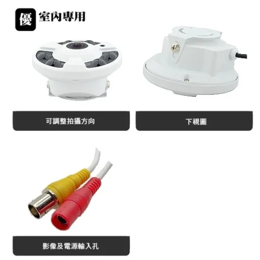 AHD 5MP 超廣角 1.8mm 1080P 2MP 全景 廣角 監視器 LED 紅外線監視器 攝影機 監視器 鏡頭：圖片 6