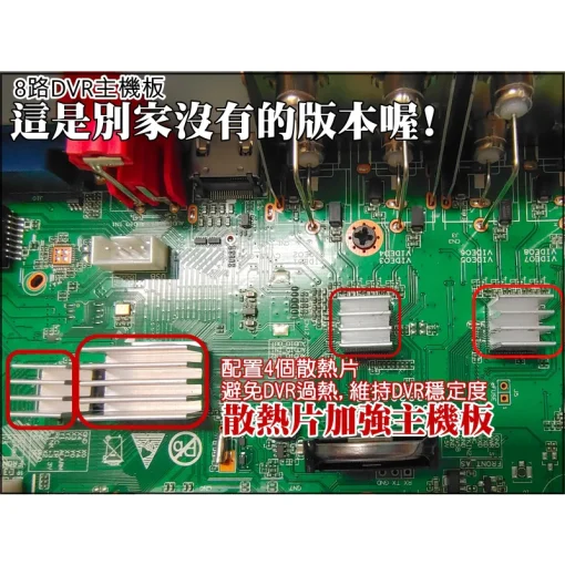 8路 1080P DVR 最新台灣聯詠晶片 監視器 主機 可支援 500萬畫素 5MP 監視攝影機 八路 監控：圖片 3