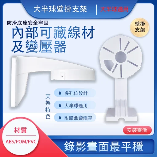 監視器支架 壁掛支架 半球 攝影機.迷你 旋轉球 壁掛 壁裝 監控 監視器 鏡頭 支架 塑鋼支架 固定座：圖片 5