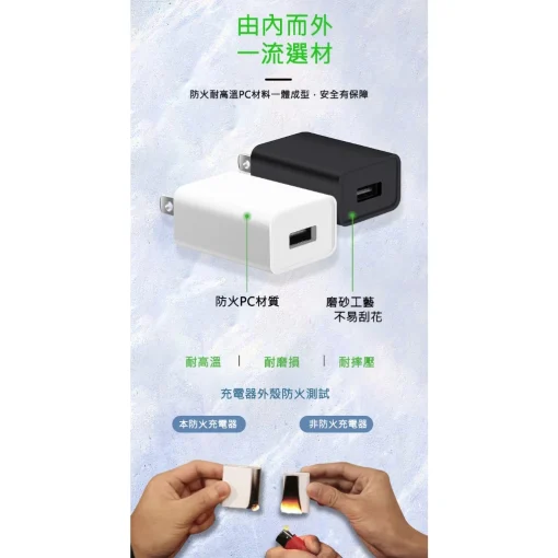 台灣BSMI認證 5V1A 充電器 豆腐頭 過充保護 手機 插頭 5V 1A USB 充電頭：圖片 5