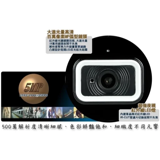 500萬畫素 紅外線 防水 IPCAM 網路攝影機 5MP 監視器 鏡頭 專業工程級 IP網路攝影機 支援POE：圖片 2