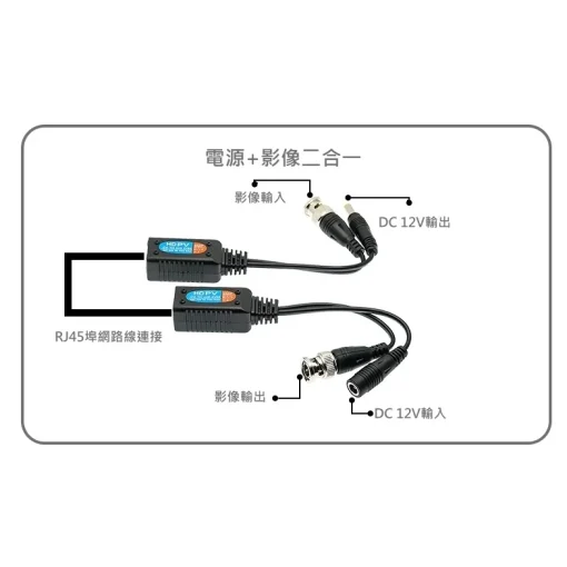 8MP 防雷擊 帶電源 絞線傳輸器 雙絞線 二合一 網路線 抗干擾 絞線傳輸 適AHD TVI CVI CVBS 監視器：圖片 3
