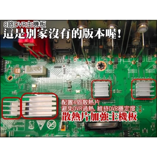 8路 套餐 1080P DVR 最新台灣聯詠晶片 監視器 主機 可支援 500萬畫素 5MP 監視攝影機 八路 監控：圖片 4