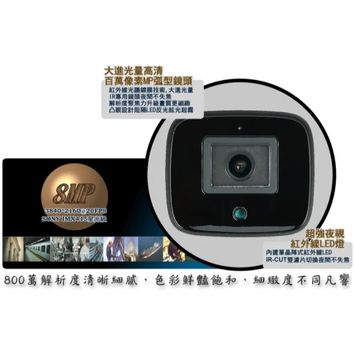 800萬 8MP H.265 星光級 紅外線 防水 網路攝影機 IPCAM SONY晶片 有 POE ONVIF：圖片 2