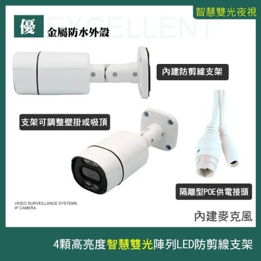 500萬 POE 供電 5MP 監視器 IPCAM 4路 8路 網路攝影機 IPC NVR 網路供電 網路 錄影主機：圖片 8