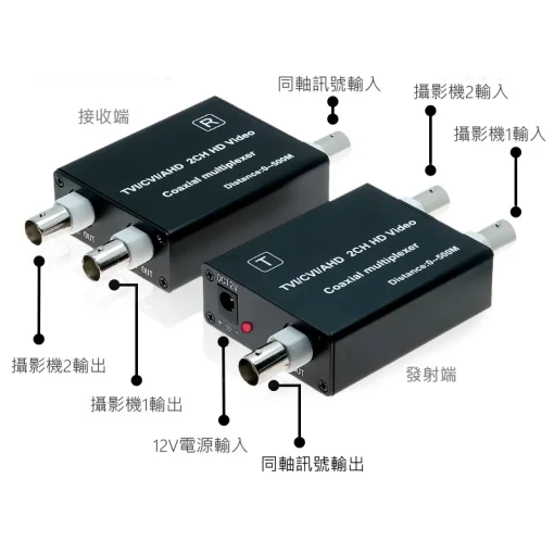 監視器 AHD 4MP 3MP 1080p 單軸傳輸器 2路 3路 3合1同軸傳輸 攝影機 同軸 擴充器 集中器：圖片 2