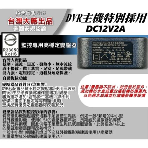 8路 套餐 1080P DVR 最新台灣聯詠晶片 監視器 主機 可支援 500萬畫素 5MP 監視攝影機 八路 監控：圖片 9
