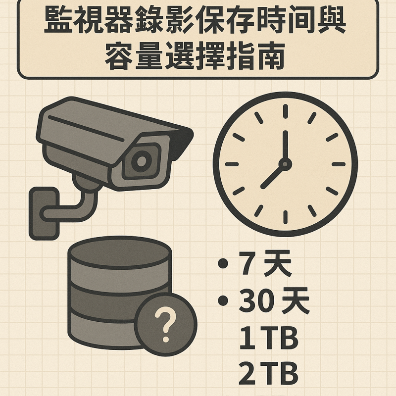 監視器錄影保存時間與容量選擇指南