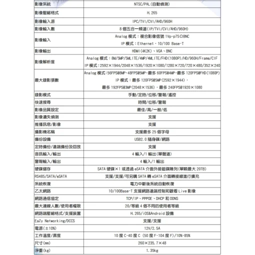 全台灣製造新機 800萬 8路 4聲 同軸音頻 錄影 監控主機 DVR 監視器 AHD 5MP 1080P 主機 套餐：圖片 3