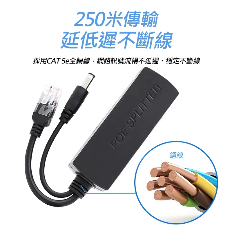 10入 POE 分離器 監視器 隔離型 帶隔離 PD 供電 模組 標準 48V轉12V 可種接頭可選:圖片 5